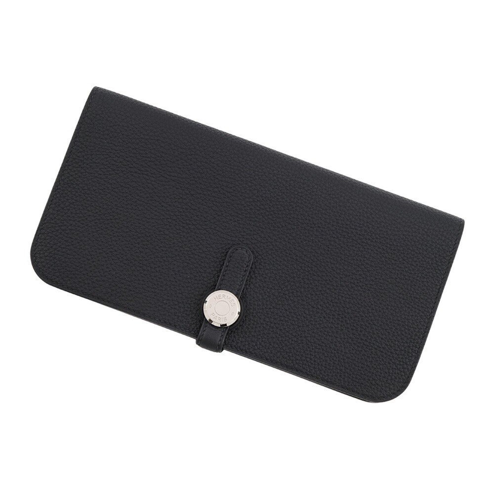 Hermes Dogon Long Wallet, Black, Taurillon Clemence Leather, Z Stamp, HERMES ...
